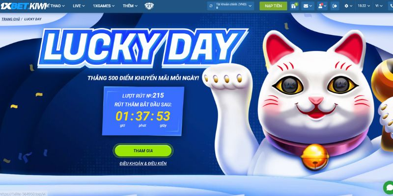 khuyển mãi lucky day 1xbet